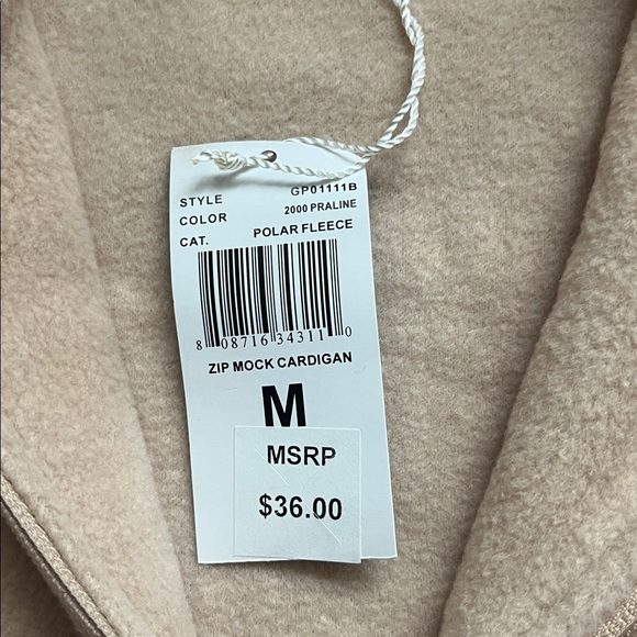 Carolyn Taylor Women’s Tan Fleece Jacket Size Medium. Zip up. NWT - Picture 8 of 10